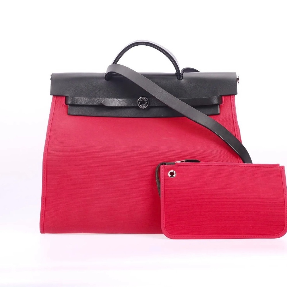 Hermes Herbag 39 in Rose Extreme Canvas with Pouchette - Picture 4 of 12